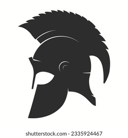 Roman Legionary Helmet. Gladiator icon, heroic soldier. vector