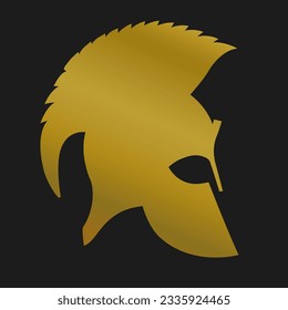 Roman Legionary Helmet silhouette. Gladiator icon, heroic soldier. vector