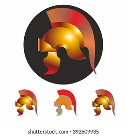 Roman legionary helmet. Vector with the gradient and the simple vector.