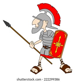 Roman Legionary Spear Shield Cartoon World Stock Vector (Royalty Free ...