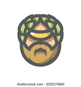 Hombre romano con laurel wreath Vector ilustración.