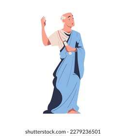 Roman Man in Traditional Clothes as Ancient Rome Citizen Vector Illustration