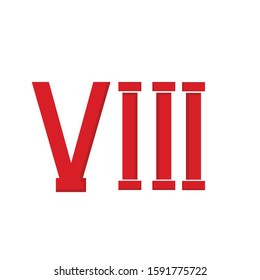 Roman Number 08 simple clip art vector illustration