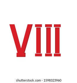 Roman Number 08 simple clip art vector illustration