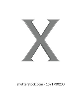 Roman Number 10 simple illustration clip art vector