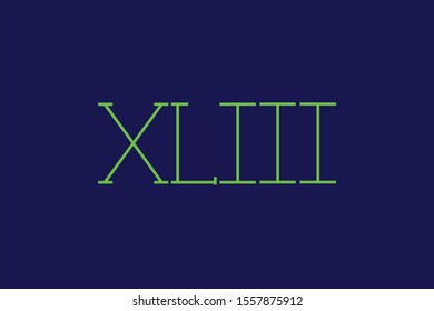 roman number 
forty-three vector art