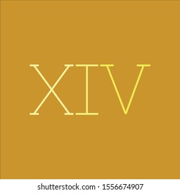 roman number 
fourteen vector art
