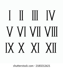 roman number icon, numeric vector