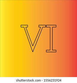 roman number six vector art