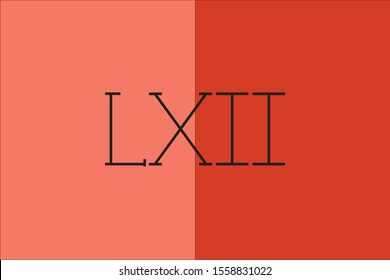 roman number 
sixty-two vector art