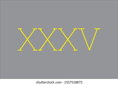 roman number 
thirty-five vector art