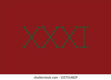 roman number 
thirty-one vector art
