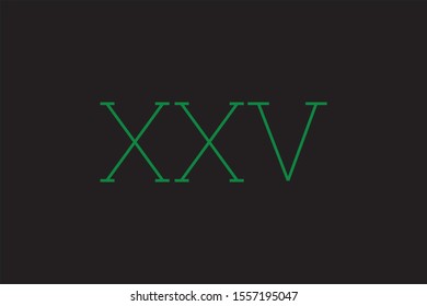 roman number 
twenty-five vector art