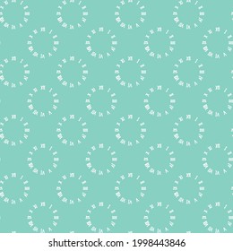 roman number vector illustrator Seamless pattern green background design wallpaper.