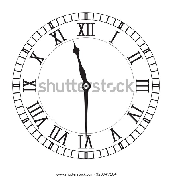 Roman Numeral Clock Vector Isolated On Stock Vector Royalty Free