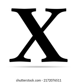 Roman numeral number icon, letter typography style sign, mathematics alphabet icon vector illustration .
