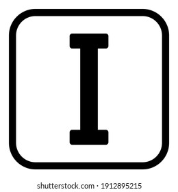 Roman numeral one button on white background. Vector illustration.
