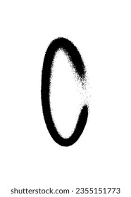 Roman numeral one hundred painted with a black spray can on a white background. Vector illustration.