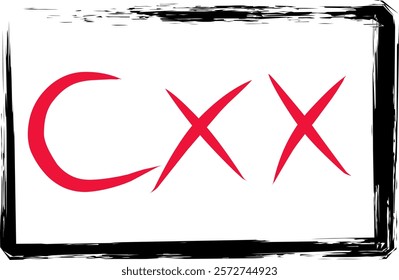 Roman numeral one hundred twenty in Doodle style, Roman numeral 120