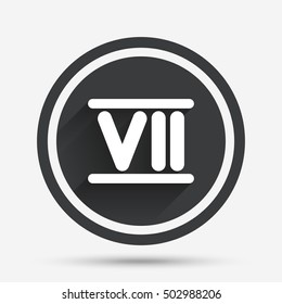 Roman Numeral Seven Icon. Roman Number Seven Sign.