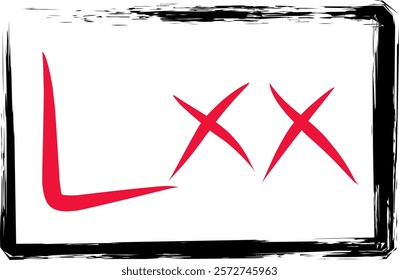 Roman numeral seventy in Doodle style, Roman numeral 70