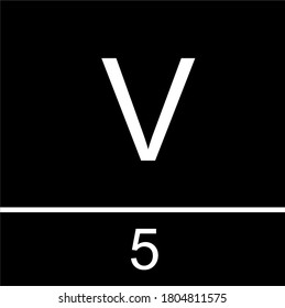 Roman numeral symbol five. Roman numeric character symbol, illustration design icon for calendar number or any calculation. With a black background