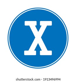 Roman numeral ten button on white background. Vector illustration.