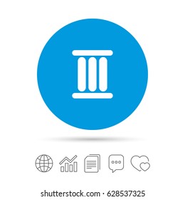 Roman numeral three sign icon. Roman number three symbol. Copy files, chat speech bubble and chart web icons. Vector
