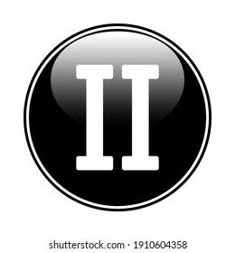 Roman numeral two button on white background. Vector illustration.
