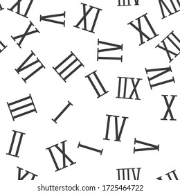 Roman numerals. Black seamless pattern on white background. Vector illustration