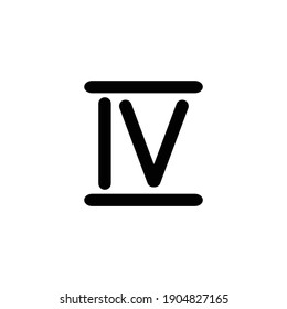 Roman Numerals Four Icon Vector Stock Vector (Royalty Free) 1904827165 ...