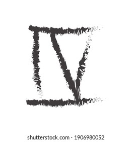 roman numerals four icon vector