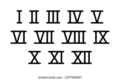 clipart roman number 12