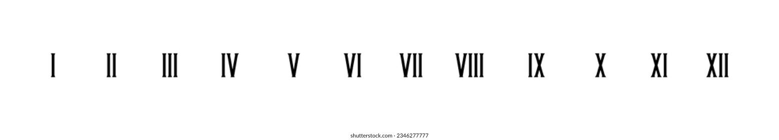 Roman numerals icon set simple design