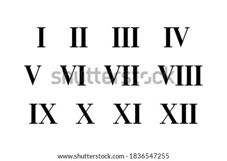 Roman numerals icon set simple design Imagine de stoc © 