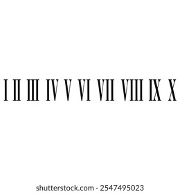 Roman numerals icon vector set. Dial illustration sign collection. Numbers symbol or logo.