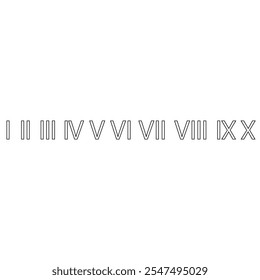 Roman numerals icon vector set. Dial illustration sign collection. Numbers symbol or logo.