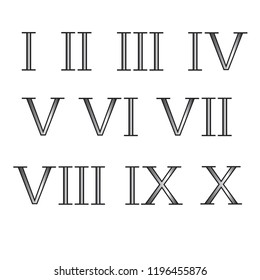 Roman Numerals Isolated On White Background Stock Vector (Royalty Free ...