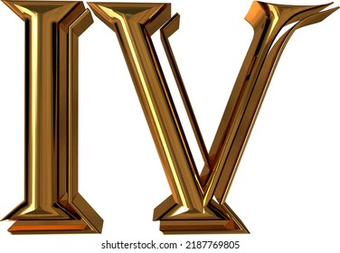 Roman Numerals Made Of Gold