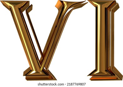 Roman Numerals Made Of Gold