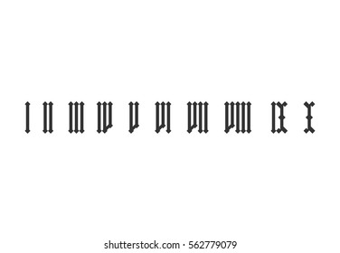 Roman numerals from one to ten