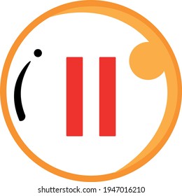 römische Zahlenreihe, ein Vektor der römischen Nummer zwei, der durch das Symbol II repräsentiert wird. Ideal für das Erlernen von Symbolen für römische Zahlen oder Symbolen