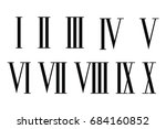 Roman numerals set isolated on white background.