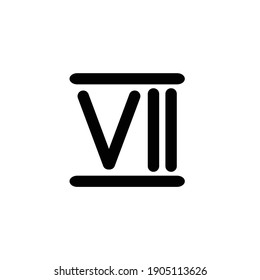 römische Zahlen, sieben Symbol, Vektorgrafik