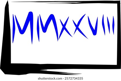 Roman numerals two thousand twenty eight in Doodle style, Roman 2028