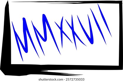 Roman numerals two thousand twenty seven in Doodle style, Roman 2027