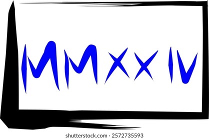 Roman numerals two thousand twenty four in Doodle style, Roman numerals 2024