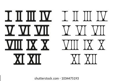 Números romanos. Ilustración de vectores aislada en fondo blanco