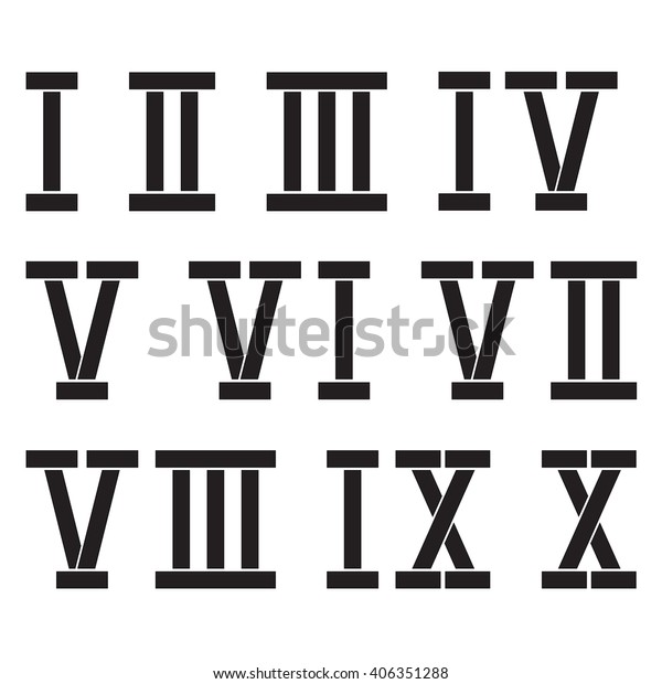 Roman Numerals Vector Illustration Isolated On Stock Vector (Royalty ...