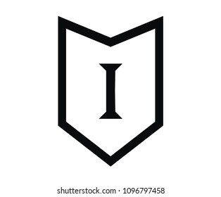 roman numerical number 1 type one in alphabet letter logo mark iconic design illustration for calender number or any count in badge military emblem